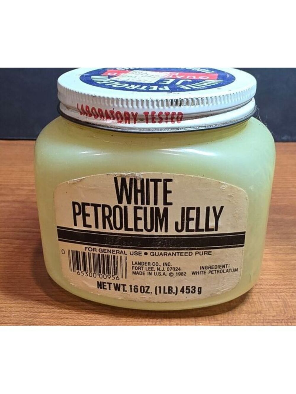 Vintage 1982 Lander White Petroleum Jelly Jar – Empty, Collectible